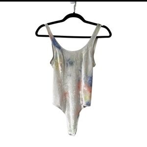 Aritzia Wilfred Pastel Tie-Dye Scoop Neck Bodysuit